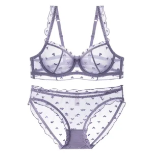 Sexy polka dot lace bra and panty set - Try-Sexy