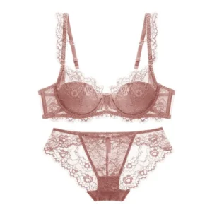 Pink lace lingerie set