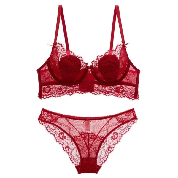 lace bra set with rabbit ear for big breasts