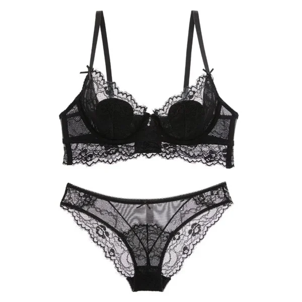 lace bra set with rabbit ear for big breasts