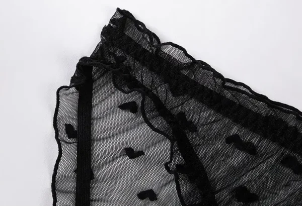 Breathable lace fabric in polka dot pattern